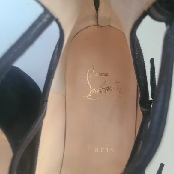 CHRISTIAN LOUBOUTIN 🏷️NEW "Muse" Black Gladiator Zip Ankle Pointed Suede 38 - Picture 8 of 11